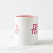 Roze verstelbare tekst Engels leraar Tweekleurige Koffiemok (Center)