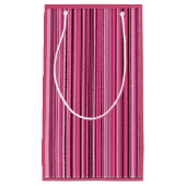 Roze Verticale Strepen Kleine Gift Bag Klein Cadeauzakje (Voorkant)