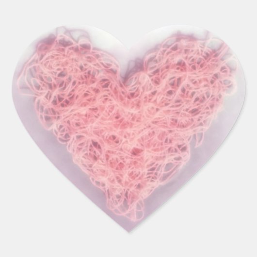 Roze Verward Hart Sticker (Voorkant)