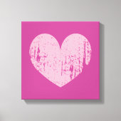 Roze verweerd hart symbool kunst canvas print (Voorkant)