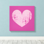 Roze verweerd hart symbool kunst canvas print (Insitu (Houten vloer))