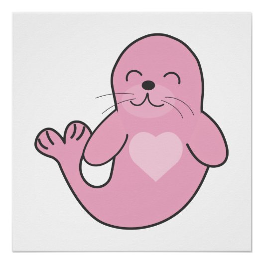 Roze verzegeling perfect poster (Voorkant)