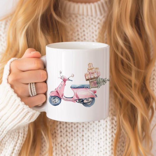 Roze Vespa Kerstshoppingtrip Koffiemok