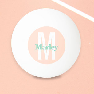 Roze vet monogram naam gepersonaliseerd pingpongballen