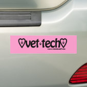roze vet tech bumper sticker (Op auto)