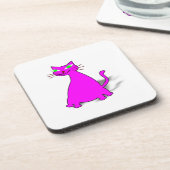 Roze vetkat bier onderzetter (Linkerzijde)