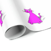 Roze vetkat cadeaupapier (Rol Hoek)