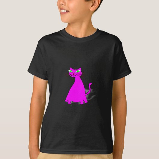 Roze vetkat t-shirt (Voorkant)