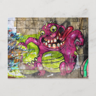 Roze Vette Monster Briefkaart