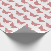 Roze vette vlinder cadeaupapier (Hoek)