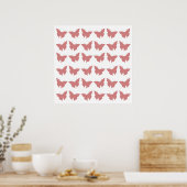 Roze vette vlinders poster (Keuken)
