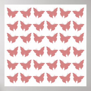 Roze vette vlinders poster