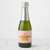 Roze Veuve Bachelorette Party Mini Champagne Label Sparkling Wijnetiket (Voorkant)