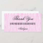 Roze vezel bedankkaart (Voorkant / Achterkant)