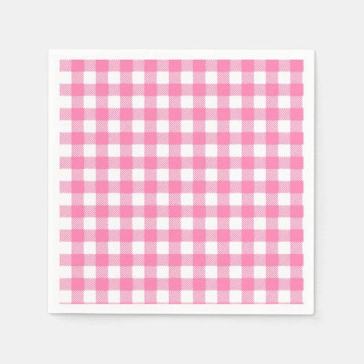 Roze Vichy Plaid Papieren servetten (Voorkant)