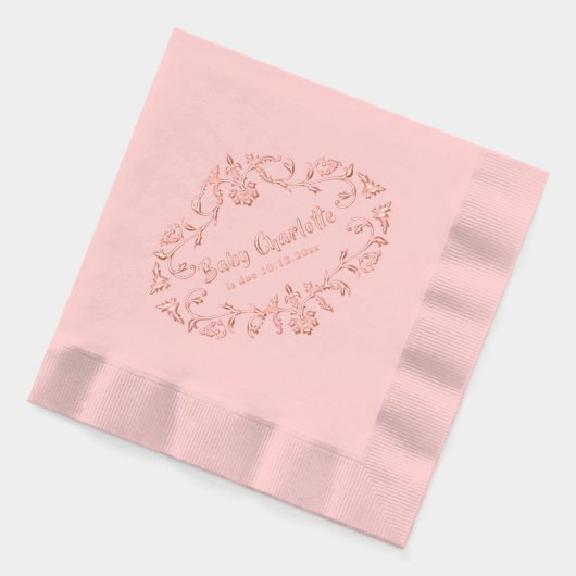Roze  Victoriaans Baby shower Folie Servetten (Links)