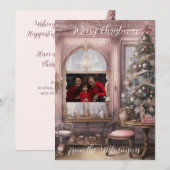  roze Victoriaans foto Feestdagenkaart (Voorkant / Achterkant)