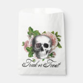 Roze Victoriaans Gotische Schedel Damask Halloween Bedankzakje (Voorkant)