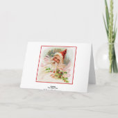 Roze Victoriaans Kerstman Feestdagen Kaart (Achterkant)