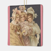  roze Victoriaans kerstversiering Keramisch Ornament (Links)