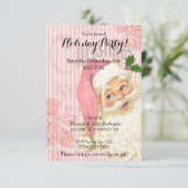 Roze  Victoriaans Rozen van de kerstman Kaart (Staand voorkant)