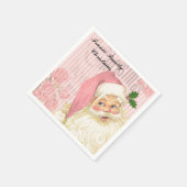 Roze Victoriaans Santa Claus Rozen Monogram Servetten (Hoek)