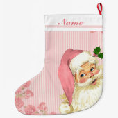 Roze  Victoriaans Sinterklaas Rozen Grote Kerstsok (Achterkant)