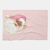 Roze Victoriaans Sinterklaas van Kleur Theedoek (Horizontaal)