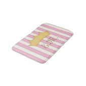 Roze Victoriaans Stripes Gebouwde Monogram Prinses Badmat (Gekanteld)