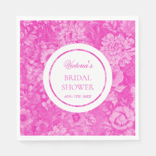 Roze Victoriaanse Bloemen Bruiloftsborrel Servet