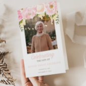 Roze viering van Life Folded Funeral Programme Flyer