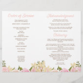 Roze viering van Life Folded Funeral Programme Flyer (Achterkant)