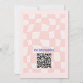 Roze vierkante bruiloft kaart (Achterkant)