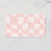 Roze vierkante bruiloft visitekaartje (Achterkant)