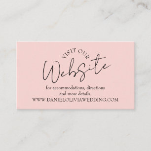 Roze vierkante bruiloft visitekaartje