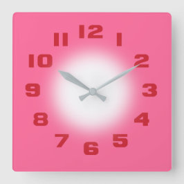 Roze Vierkante Klok