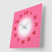 Roze Vierkante Klok (Hoek)