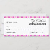 Roze vierkantjes Cadeaubon (Voorkant)