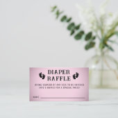Roze Vignette Voetafdruk Luier Raffle Baby shower Informatiekaartje (Staand voorkant)