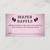 Roze Vignette Voetafdruk Luier Raffle Baby shower Informatiekaartje (Voorkant)
