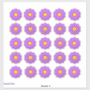  roze vilten look bloemen sticker