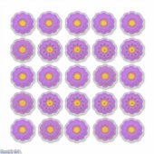  roze vilten look bloemen sticker (Voorkant)