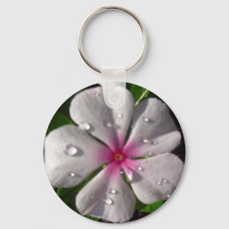 Roze Vinca Flower Sleutelhanger