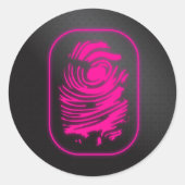 Roze vingerafdruk ronde sticker (Voorkant)