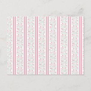 Roze Vintage Bloem Coquette Patroon Feestdagenkaart