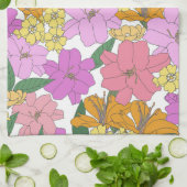 Roze Vintage Bloem Keuken Theedoek (Gevouwen)