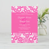 Roze vintage bloemen bruiloft uitnodiging (Staand voorkant)