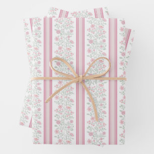 Roze Vintage Bloemen Coquette Inpakpapier Vel