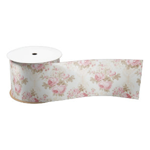 Roze Vintage Bloemige Coquette Inpakpapier Lint