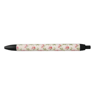 Roze Vintage Bloemige Shabby Chic Patroon Zwarte Inkt Pen